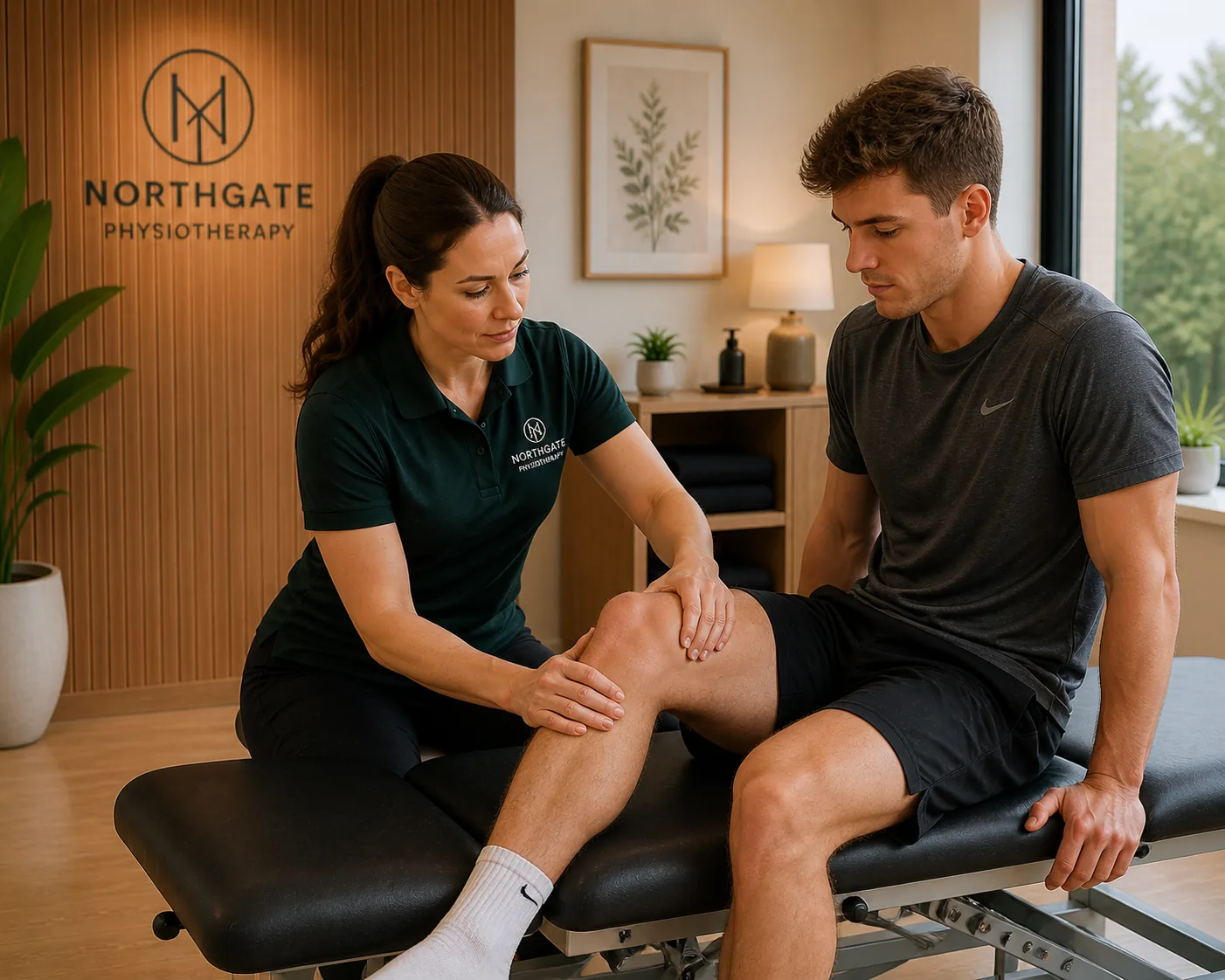 A Northgate clinician working with focused, specialist attention on a particular joint